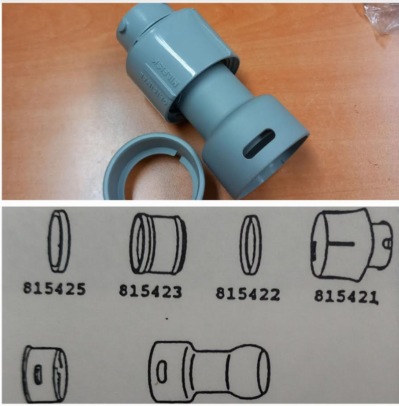 Kit assemblé embout flexible (coté aspi) aspirateur  Nilfisk 679902 - Jusqu'à fin de stock
