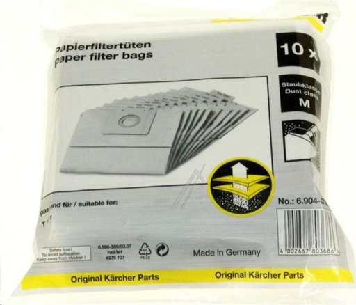 [627.010.107.038] SACS ASPIRATEUR KARCHER /10 P.  6.904-312.0