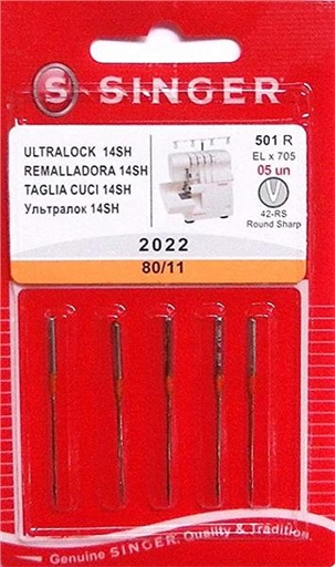 [999.043.014.017] AIGUILLE POUR MACHINE A COUDRE SINGER,... Pour Surjetteuse - 2022-501R - /5p. 80/11