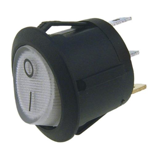 [121.000.000.013] INTERRUPTEUR ROND LUMINEUX TRANSPARENT 3c.