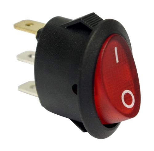 [121.000.000.017] INTERRUPTEUR OVAL 3 C. LUMINEUX ROUGE