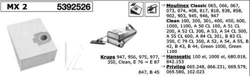 [627.010.078.046] SACS ASPIRATEUR BIMA = 9B45030 MX2