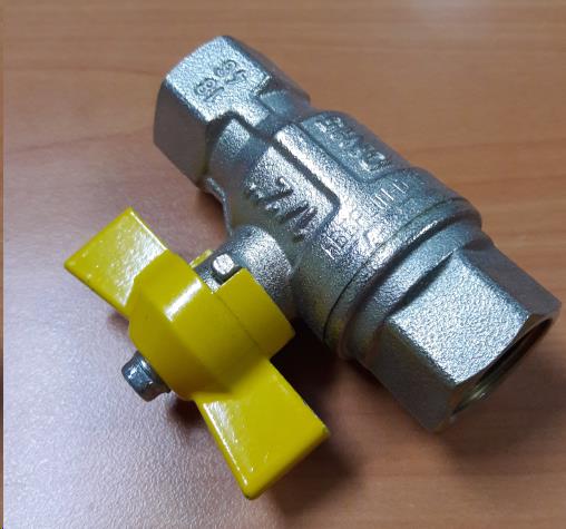 [462.004.000.016] ROBINET DE GAZ POUR TUYAU INGAS INOX 1/2''  -  FEM/FEM